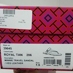 Tory Burch Minnie Travel Sandal in Royal Tan NWT